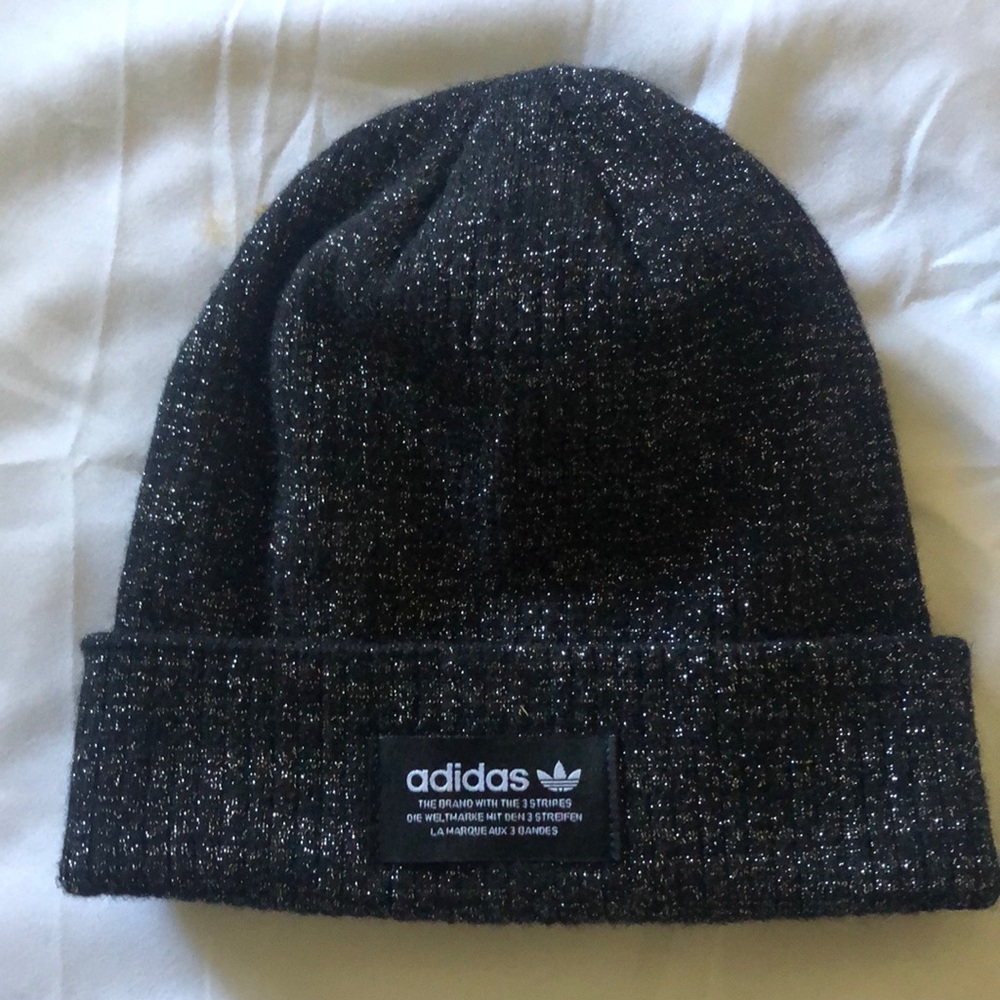 Sparkly black adidas originals beanie